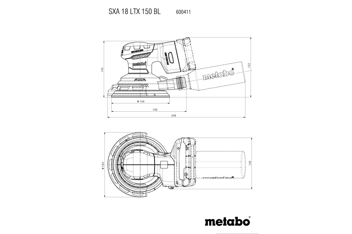 SXA 18 LTX 150 BL Levigatrice roto-orbitale a batteria - immagine 6