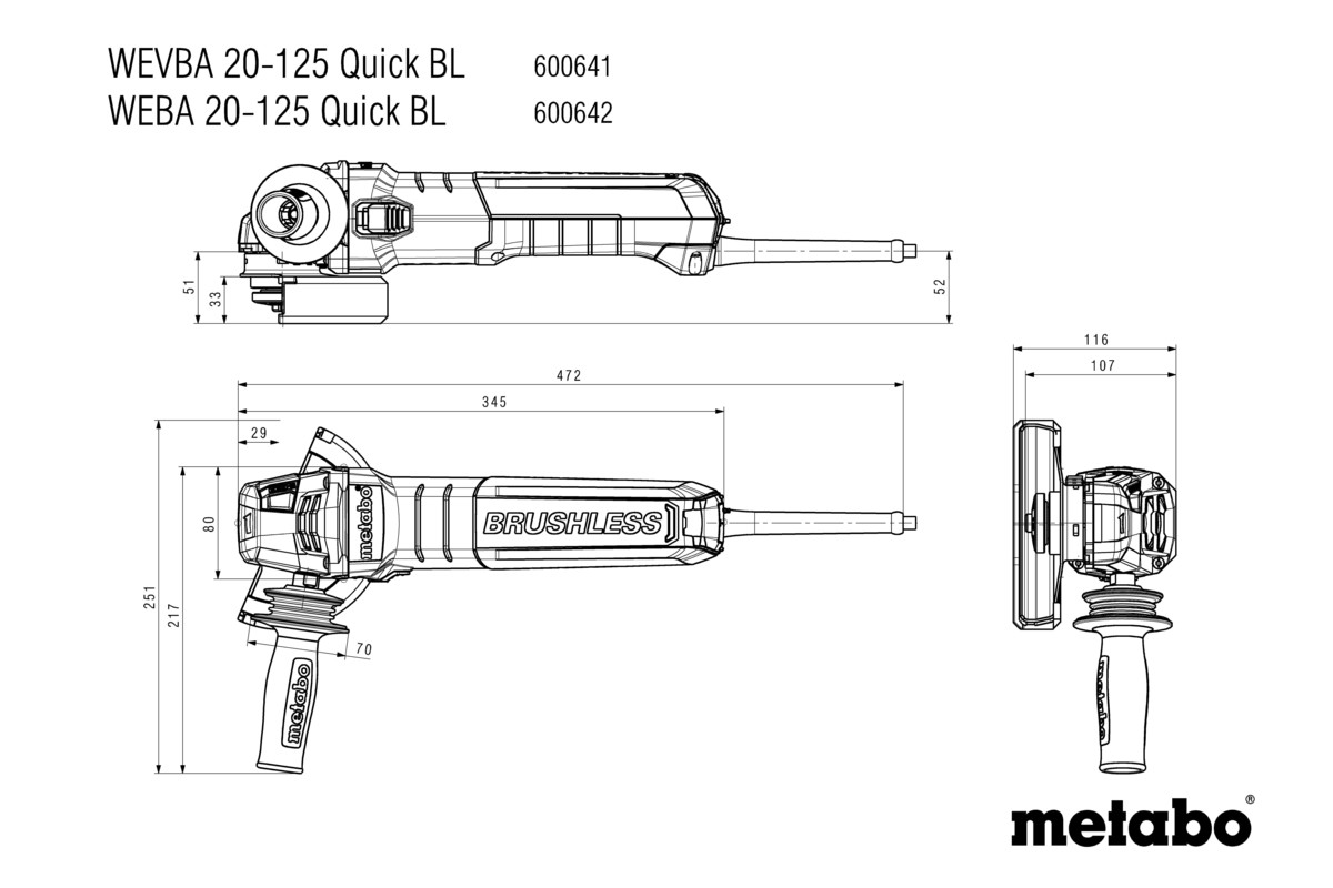 WEVBA 20-125 Quick BL Smerigliatrice angolare - immagine 15
