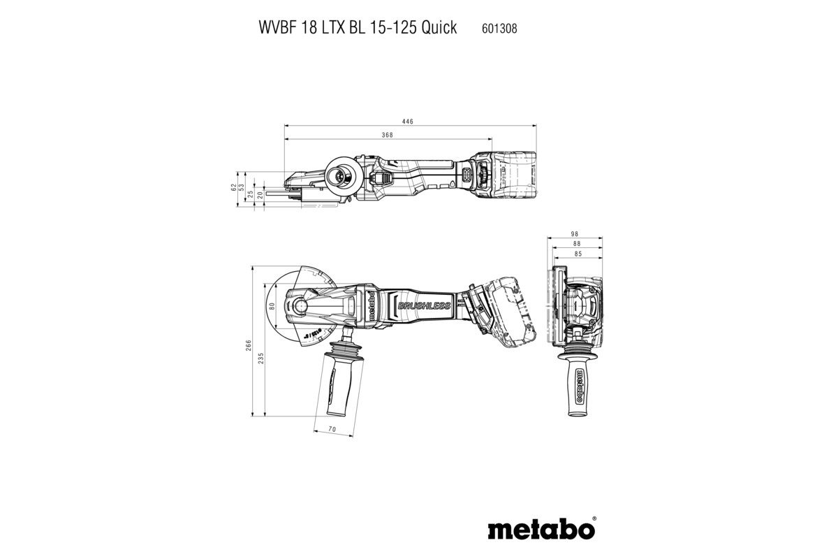 WVBF 18 LTX BL 15-125 Quick Smerigliatrice angolare a testa ribassata, a batteria - immagine 8