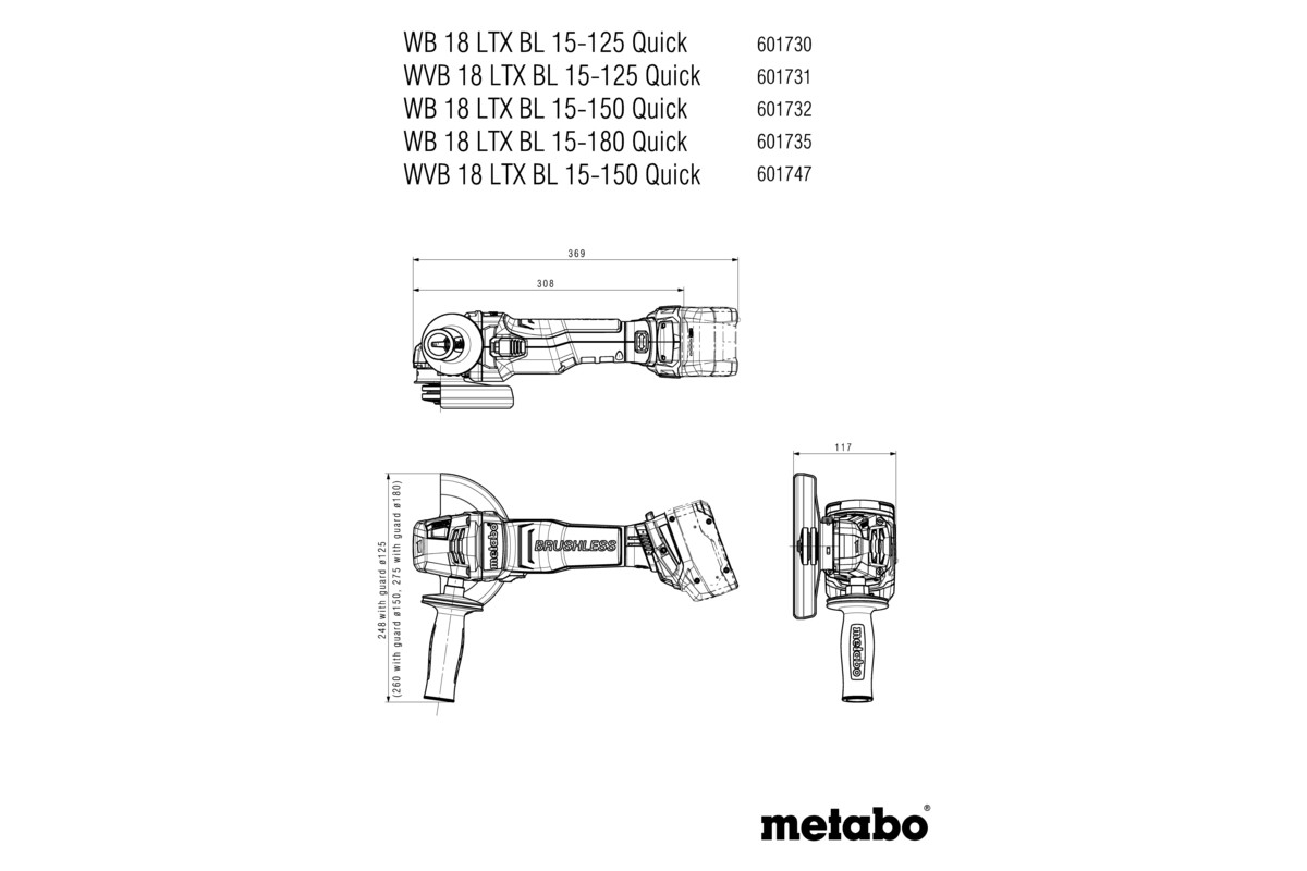 WVB 18 LTX BL 15-125 Quick Smerigliatrice angolare e a batteria - immagine 8