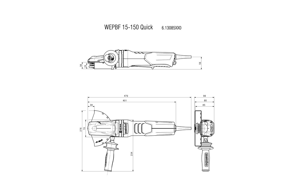 WEPBF 15-150 Quick Smerigliatrice angolare a testa ribassata - immagine 2