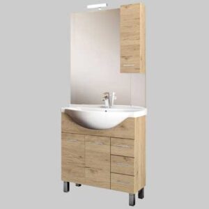 GAIA 75 Q - Specchiera con pensile dx