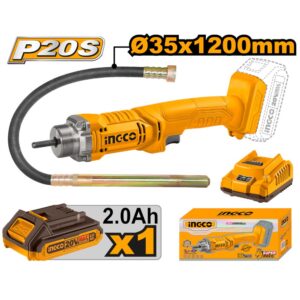 VIBRATORE PER CALCESTRUZZO A BATTERIA 20V CON BATTERIA E CARICABATTERIA