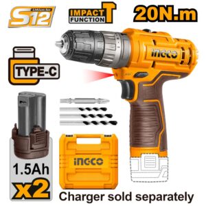 TRAPANO A PERCUSSIONE A BATTERIA 12V CON 2 BATTERIE