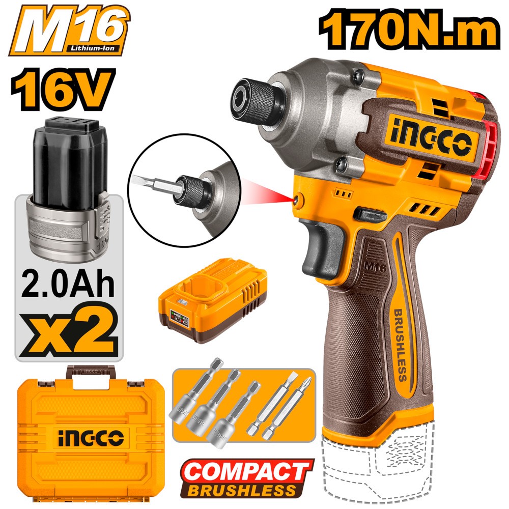 AVVITATORE AD IMPULSI 170N.m A BATTERIA 16V
