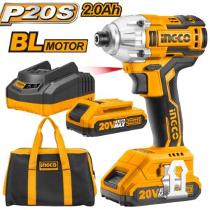 AVVITATORE AD IMPULSI CON 2 BATTERIE + BORSA 1/4"