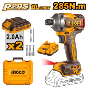 AVVITATORE AD IMPULSI 285N.M BUSHLESS CON 2 BATTERIE 2Ah