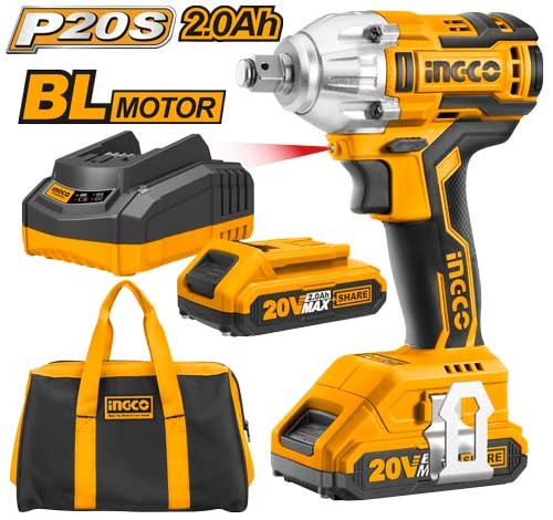 AVVITATORE AD IMPULSI CON 2 BATTERIE + BORSA 1/2"