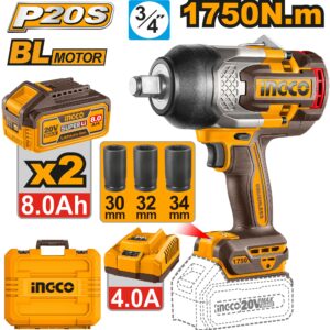 AVVITATORE AD IMPULSI 1750N.m  CON BATTERIA 8AH CON 3 BUSSOLE
