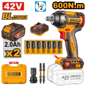 AVVITATORE AD IMPULSI 42V 600N.M CON 2 BATTERIE E VALIGETTA