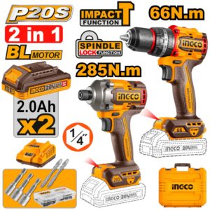 SET TRAPANO A PERCUSSIONE 66N.m CIDLI206681 + AVVITATORE A IMPULSI 285N.m CIRLI20281