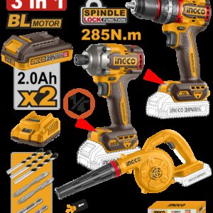 SET TRAPANO A PERCUSSIONE 76NM CIDLI207681 + TRAPANO A PERCUSSIONE 285NM CIRLI20281 - SOFFIATORE CABLI20028