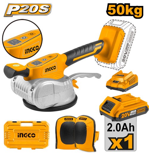 VENTOSA VIBRANTE A BATTERIA 20V PER PIASTRELLE