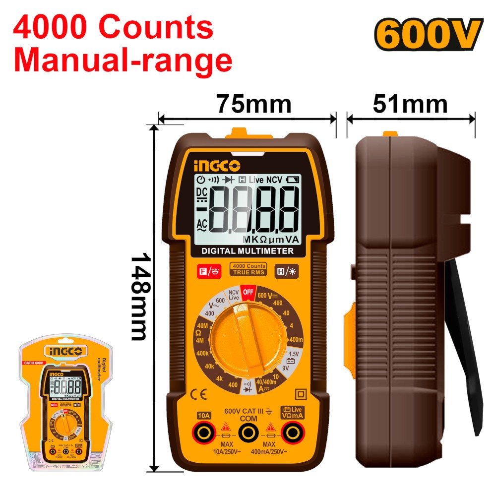 MULTIMETRO DIGITALE 600V