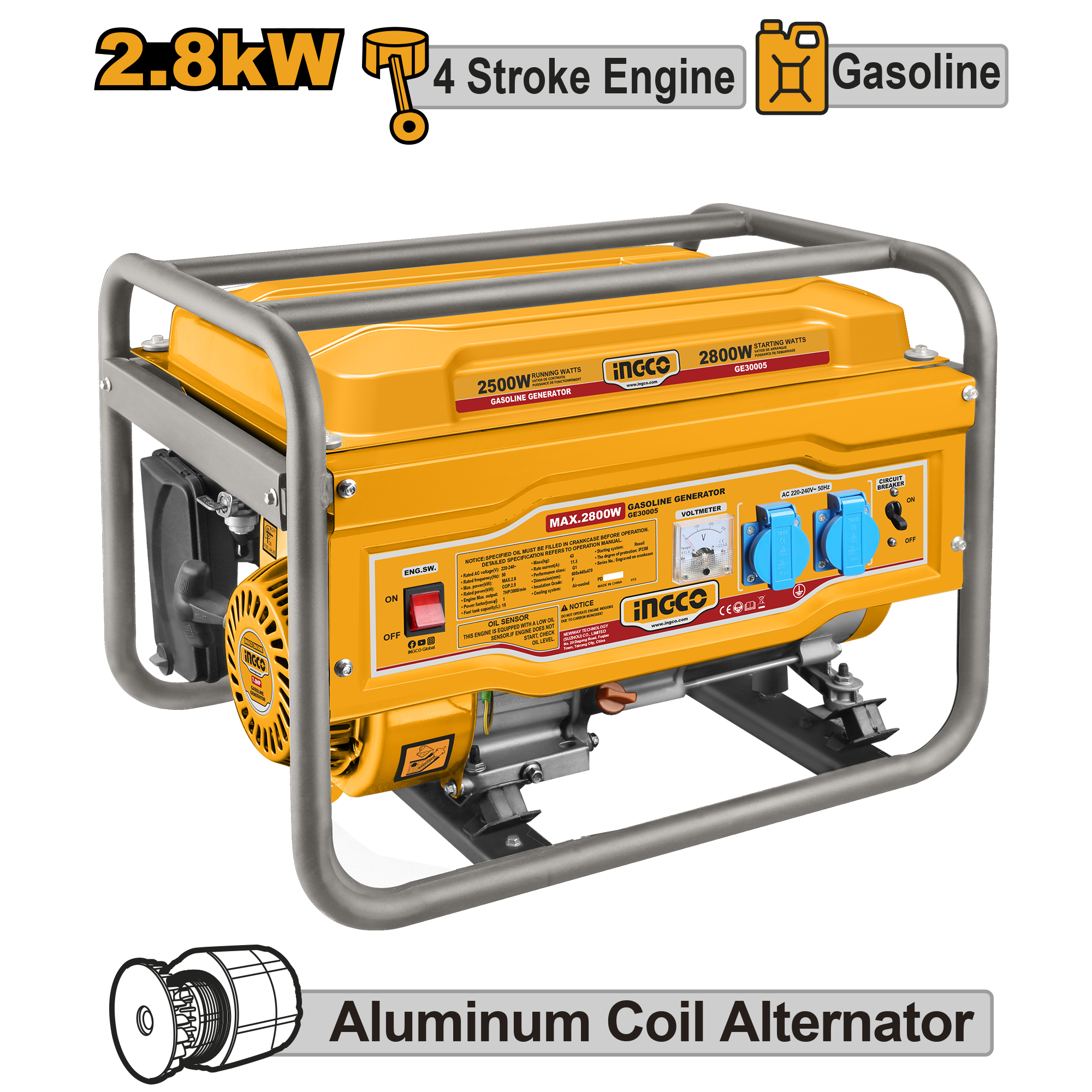 GENERATORE DI CORRENTE A BENZINA 2,8kW