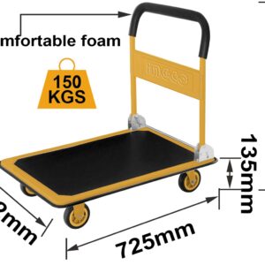 CARRELLO 4 RUOTE MANICO PIEGHEVOLE MISURE 725X472MM 150KG