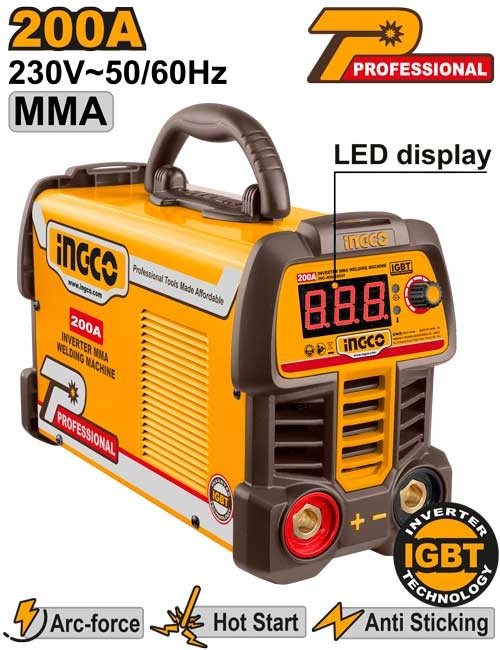 SALDATRICE INVERTER MMA 200A 220-240V CON DISPLAY