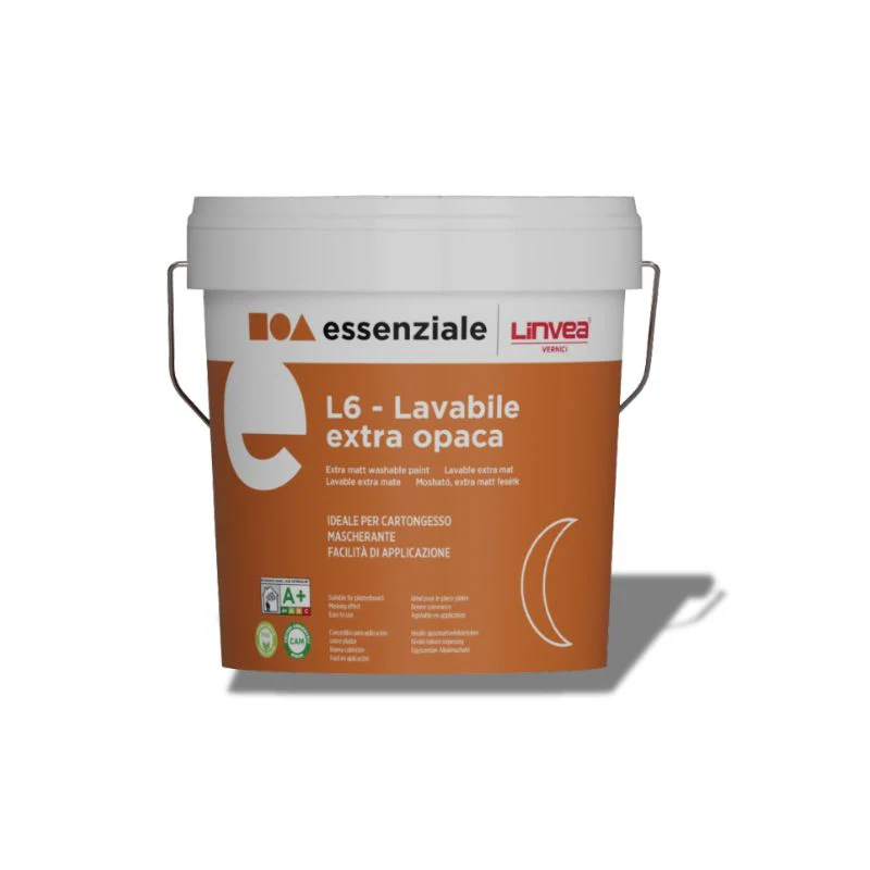 LINVEA ESSENZIALE L6 - Pittura Mascherante per Cartongesso Lavabile Extra Opaca