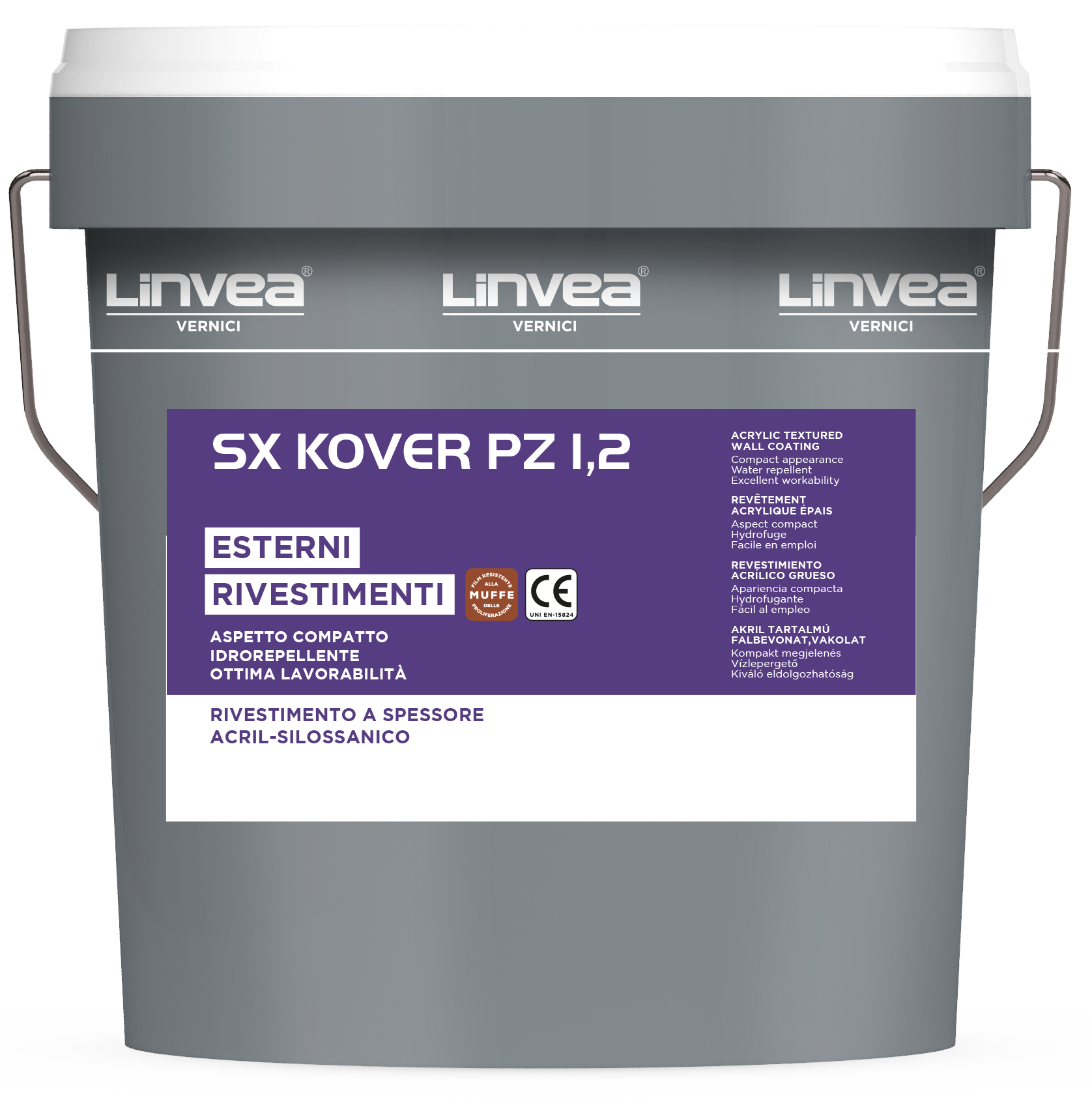 Rivestimento a spessore acril-silossanico ad effetto granulato SX KOVER PZ 1,2